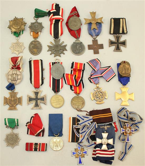 A collection of German Third Reich medals,